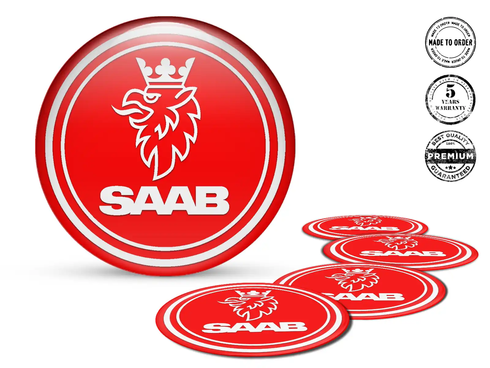 Saab Felgensticker Variante Gewölbtes Label-Stil